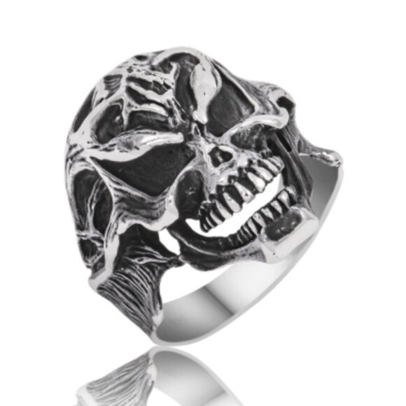 High Quality 925 Sterling Silver Skull Men's Rings - Picture 2 of 7